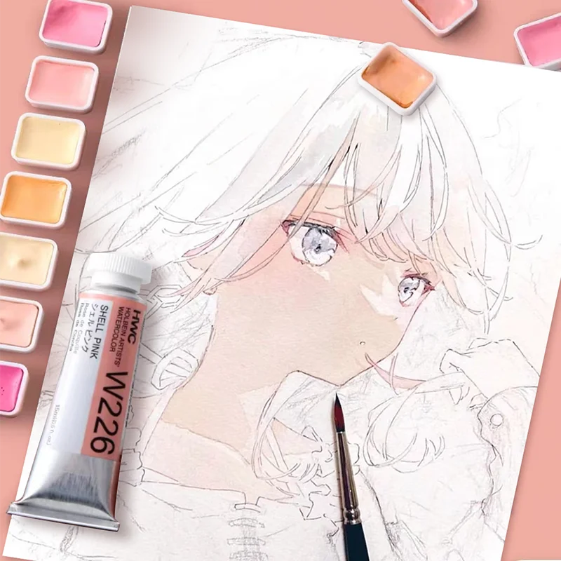 12 Skin Colors Watercolor Set Cartoon Flesh-colored Multiple Tone Water Color Collection VanGogh Mijello Holbein Schmincke watercolor painting set,watercolor paint,watercolor pigment