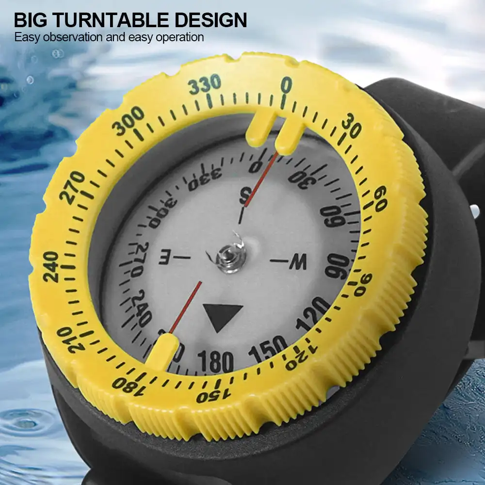 Digital Underwater 50m Diving Compass Professional Waterproof Navigator Digital Scuba Luminous Balanced Watch for Swimming Pool