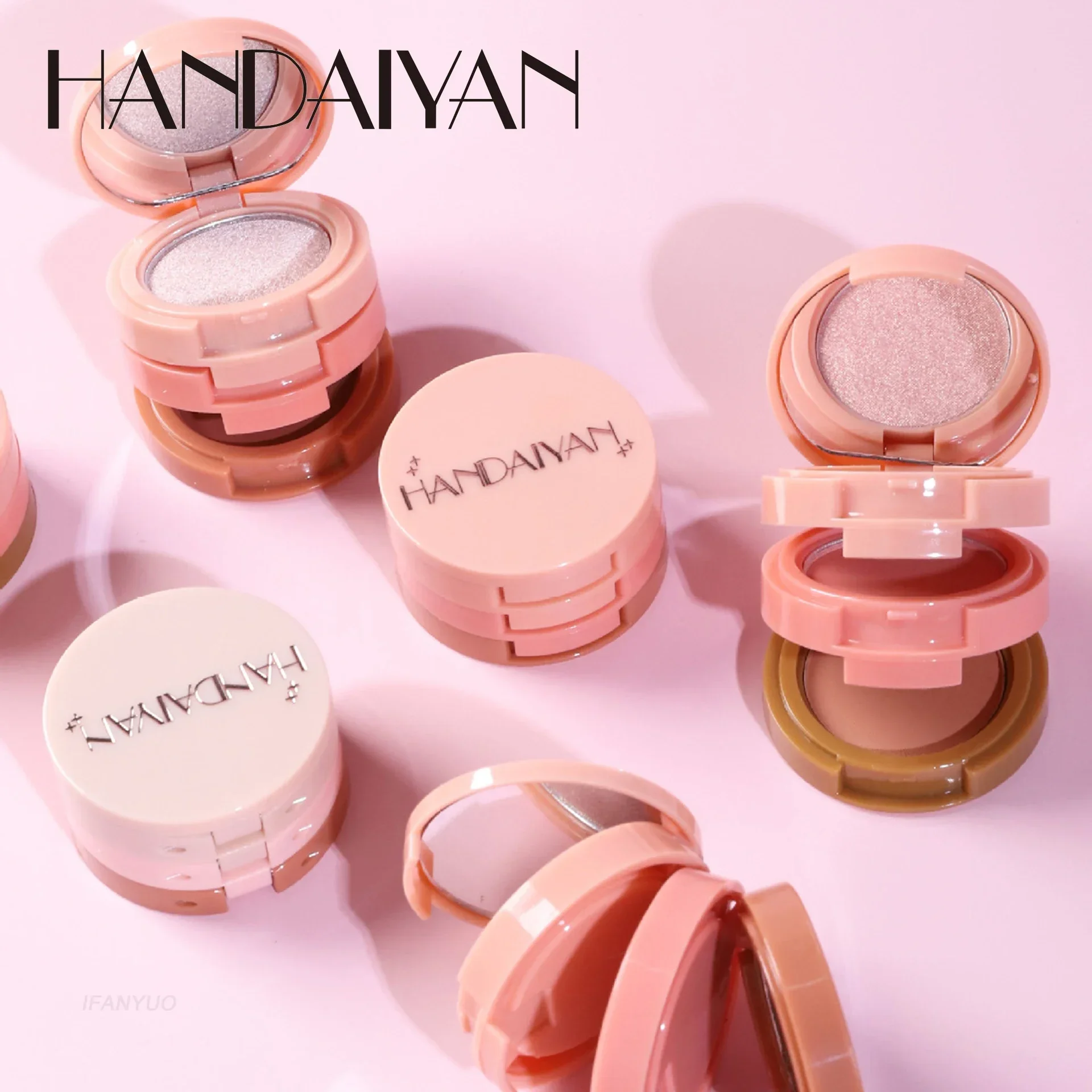 Makeup Palette 3 In 1 Matte Highlighter Contouring Blush Palette Pearly Shiny Eyeshadow Multifunctional Face Makeup Palette Female Cosmetic