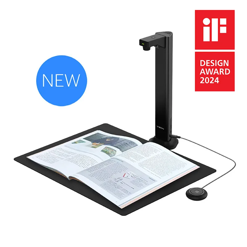 DL24 A3 Book Scanner 24MP Document Camera Asymmetrical Lighting Tech OCR Auto-Flatten Deskew Text to Speech