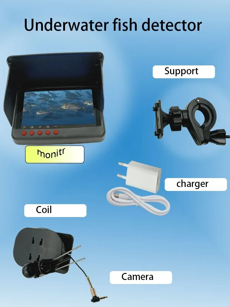 SY5A 4K 5inch Monitor Camera Kit with DVR Portable Underwater Fishing Camera 20M