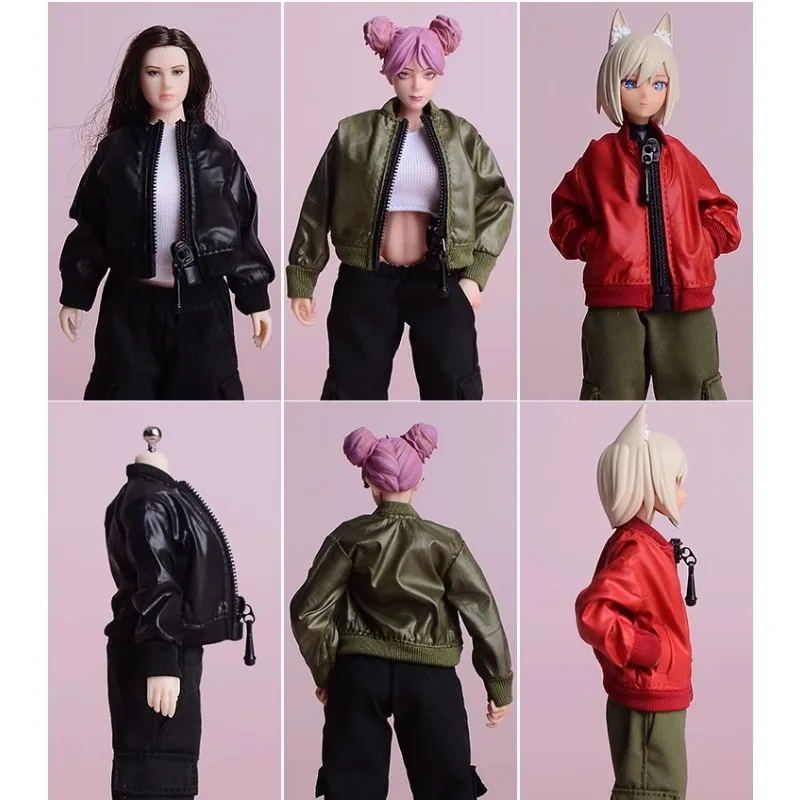 Auf Lager 1/12 weibliche Pilotenjacke mit Reißverschluss Spielzeugfiguren Mantelmodell für 6 Zoll Tbl Shf Soldat Puppenkörperzubehör