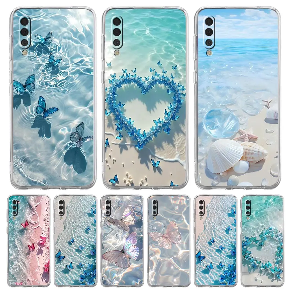 Blue Butterfly Ocean Waves Phone Case Cover