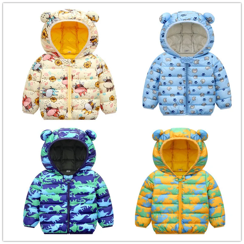 Boys and Girls Cotton Jacket Children's Clothing Fashion Autumn and Winter New Cartoon Children's Down Cotton Jacket Middle