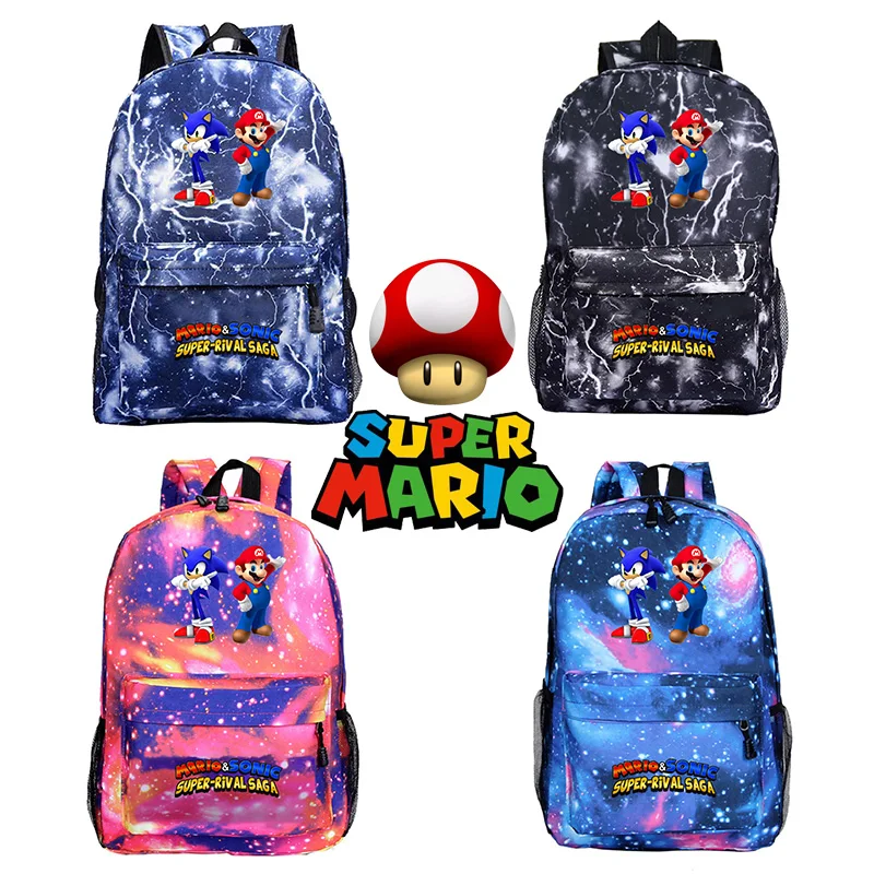 Рюкзаки в стиле Super Mario Bros модный школьный ранец из полиэстера для девочек и
