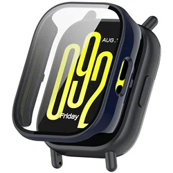 Enhanced Screen Protector Bumper Film for Smart Watch - Durable PC Glass Case Shell Accessories (Dark Blue)