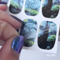14Tips/Sheet Nail Wraps Van Gogh's Sky Nail Art Decals DIY Beauty Manicure Decoration Stickers Nail Tattoo 2