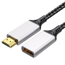 Premium HDMI 2.1 Extension Cable - Ultra High - Definition Video Wire, Male to Female Adapter, Multiple Lengths Available - 0.5m (Grey)