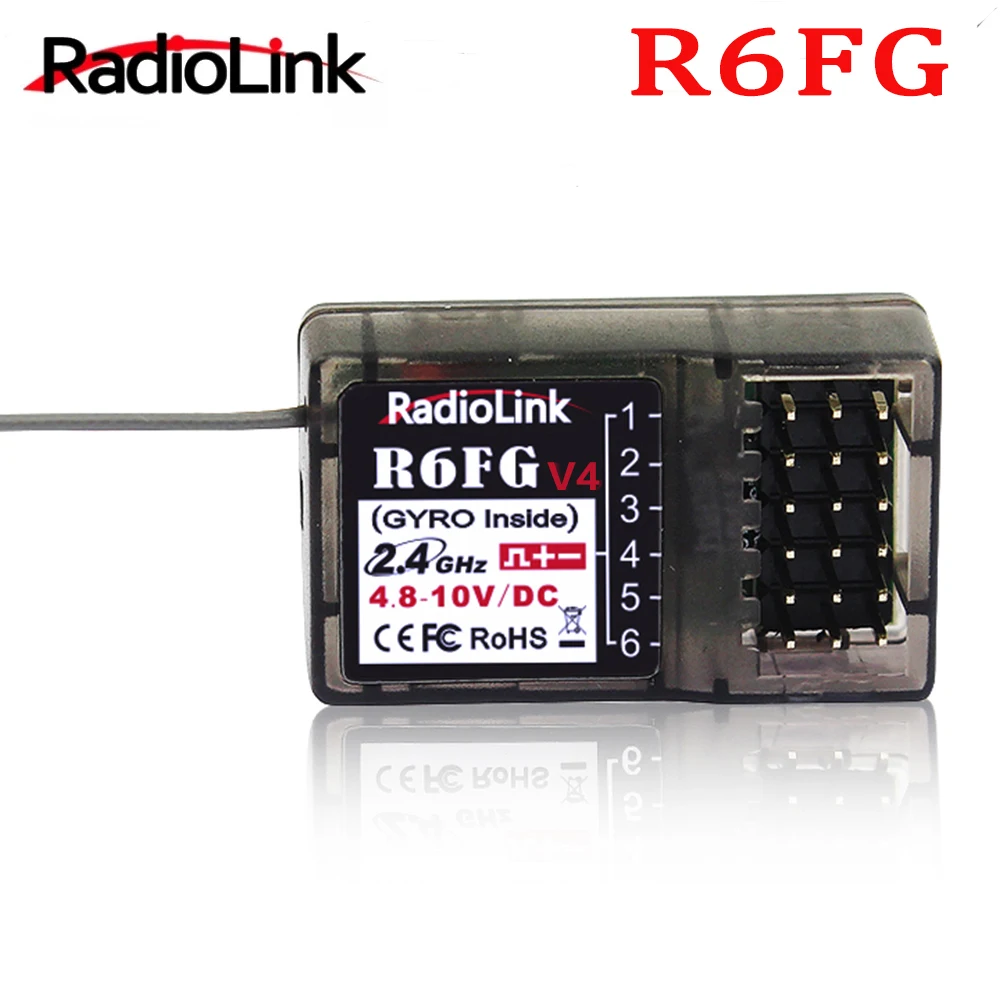 Radiolink R6Fg V4 2.4Ghz 6 Ch Fhss Receiver High Voltage Gyro Integrated For Rc4Gs Rc3S Rc4G T8Fb Rc6Gs Transmitter Rc Car Boat