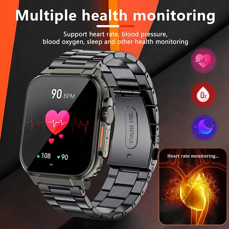 LIGE Bluetooth Call Men Smart Watch Women 600Mah Large Battery 100+ Sports Fitness Tracker Waterproof Local Music Smartwatch Man