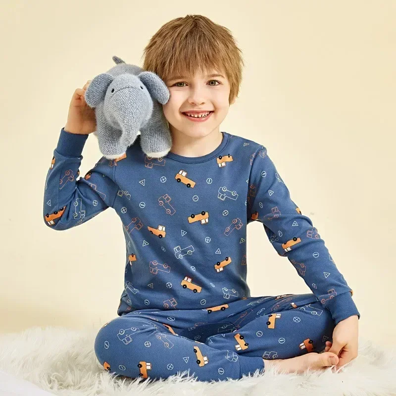 Kids Pajamas Set Kids Pajamas Pajama Sets Kids Clothing Set Teens Baby Boy Pajamas Autumn Long Sleeve Children's Clothing Sleepwear Cotton Pyjamas Sets For Kids 4 6 8 10 12 14 Years