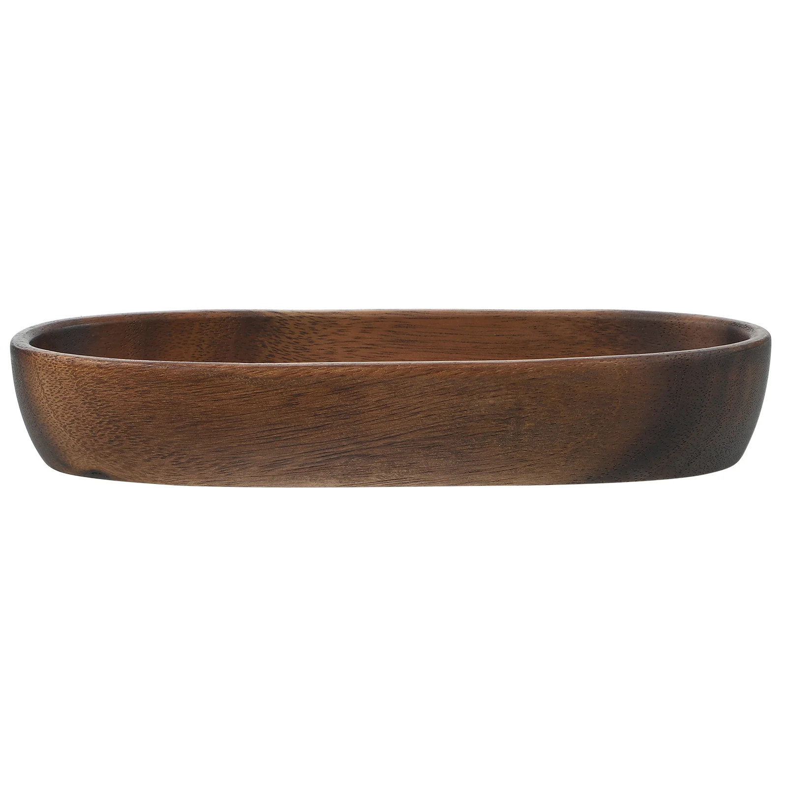 Boat Shaped Acacia Wood Tray Solid Wood Material Snack Bowl Salad Plate Fruit Dish Candy Container Desktop Tray Serving Platter