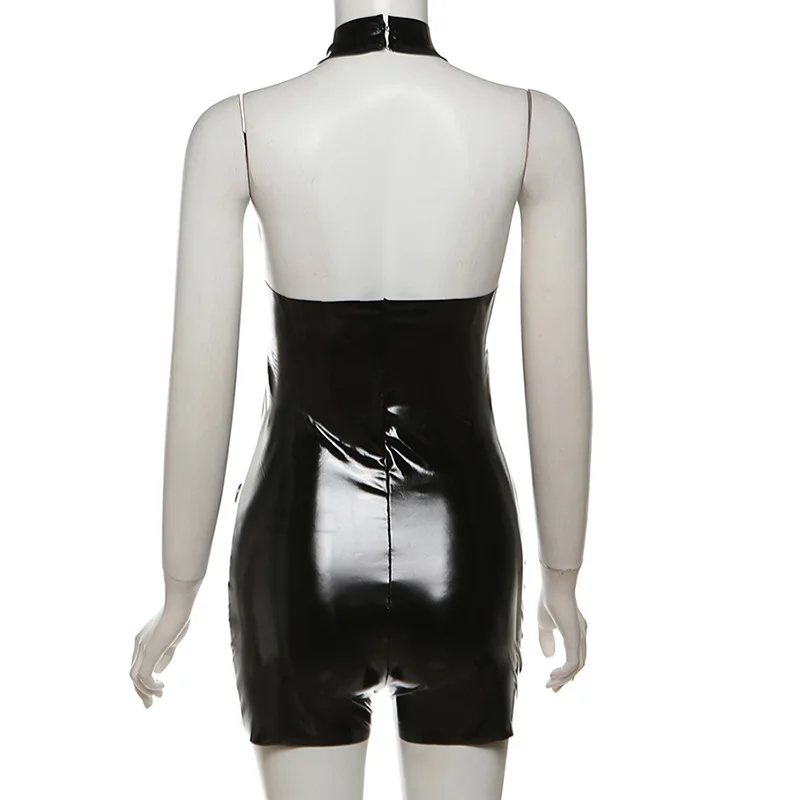 BKLD Black Romper 2024 Spring New Sexy High Waist Slim Halter Neck Sleeveless Tight Hollow Out Wrapped Hip Romper For Women