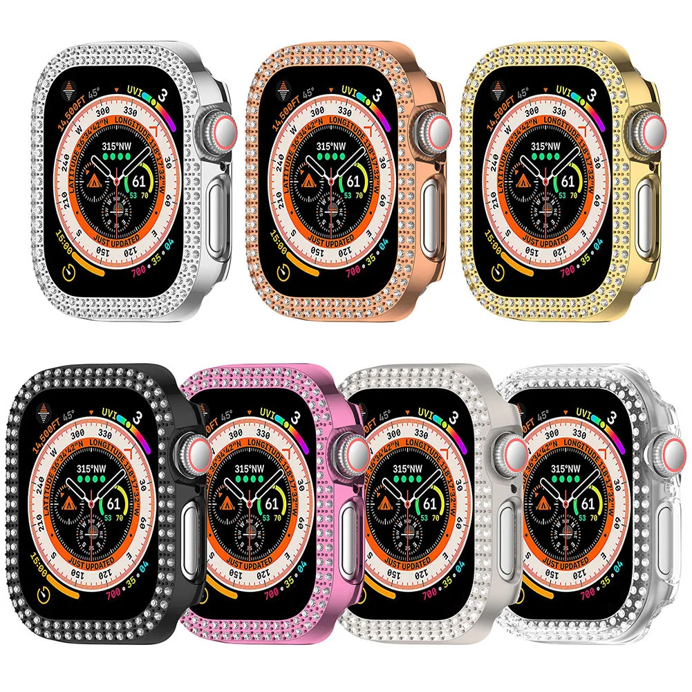 Diamond Watch Case for iWatch S10 Protective Case Anti-Scratch Watch Screen Protector Cover for Apple Watch Series 10 42MM/46MM