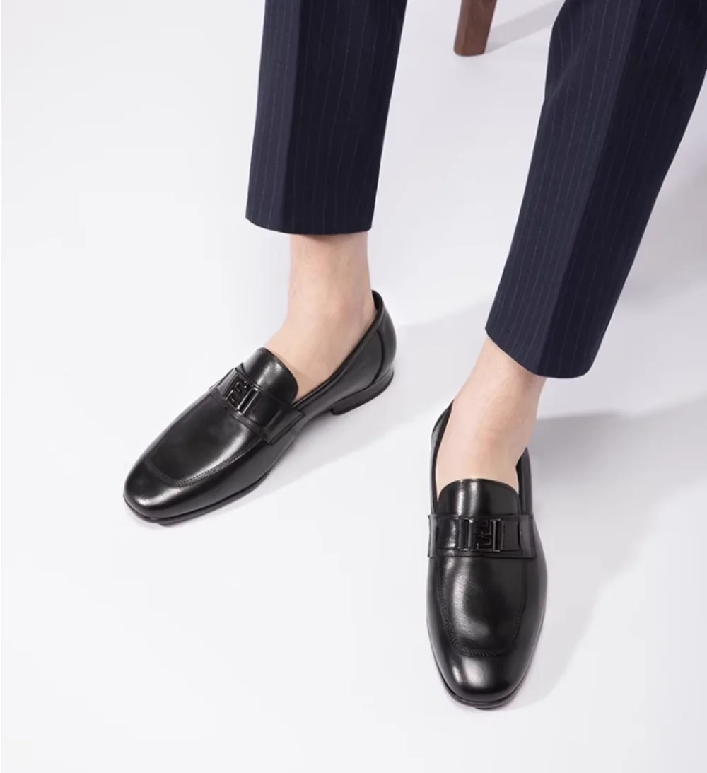 Lässige Sommerschuhe aus Leder 2024, Herren-Slipper aus echtem Leder mit einem Fuß, atmungsaktiv und modischem Business-Stil – Detail 4