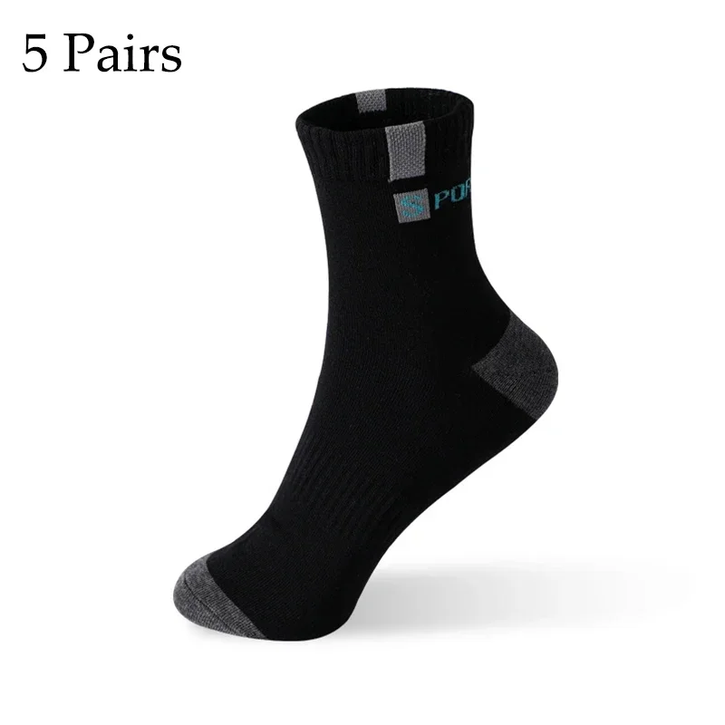 5 Pairs Men Bamboo Fiber Socks Breathable Odor Control Cotton Blend Uses for Autumn Winter Business and Sports Daily Wear