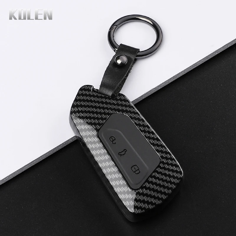 Premium ABS Carbon Fiber Car Key Case Cover for Smart Keyless Control