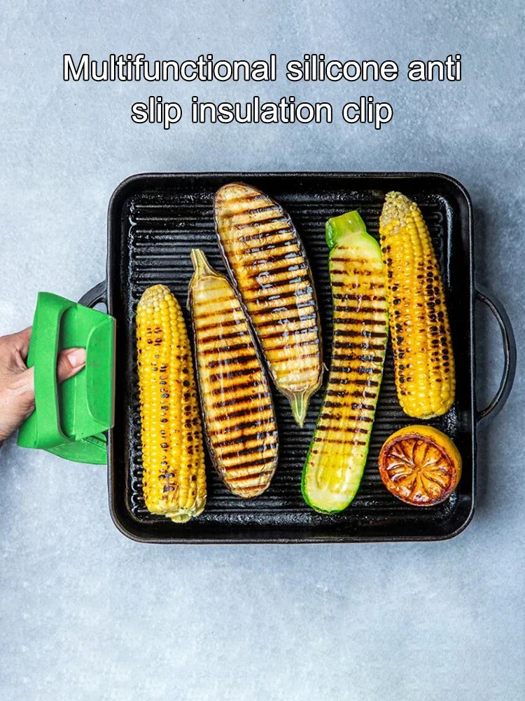 استبدال قفازات المطبخ المنزلية بمشبك عازل مضاد للانزلاق من السيليكون متعدد الوظائف، ومشبك عازل لشواء الخبز