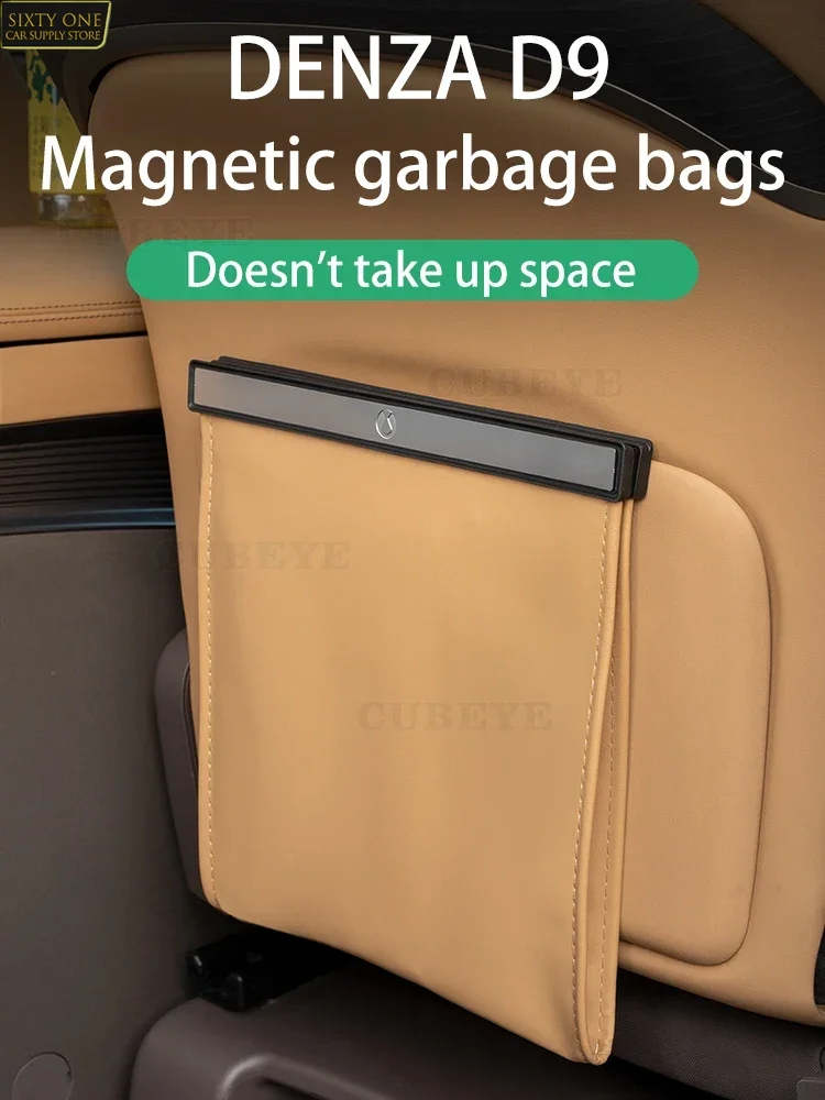 Car Garbage Bag Can For DENZA D9 Rear Seat Hanging In-car Storage and Modified Accessories