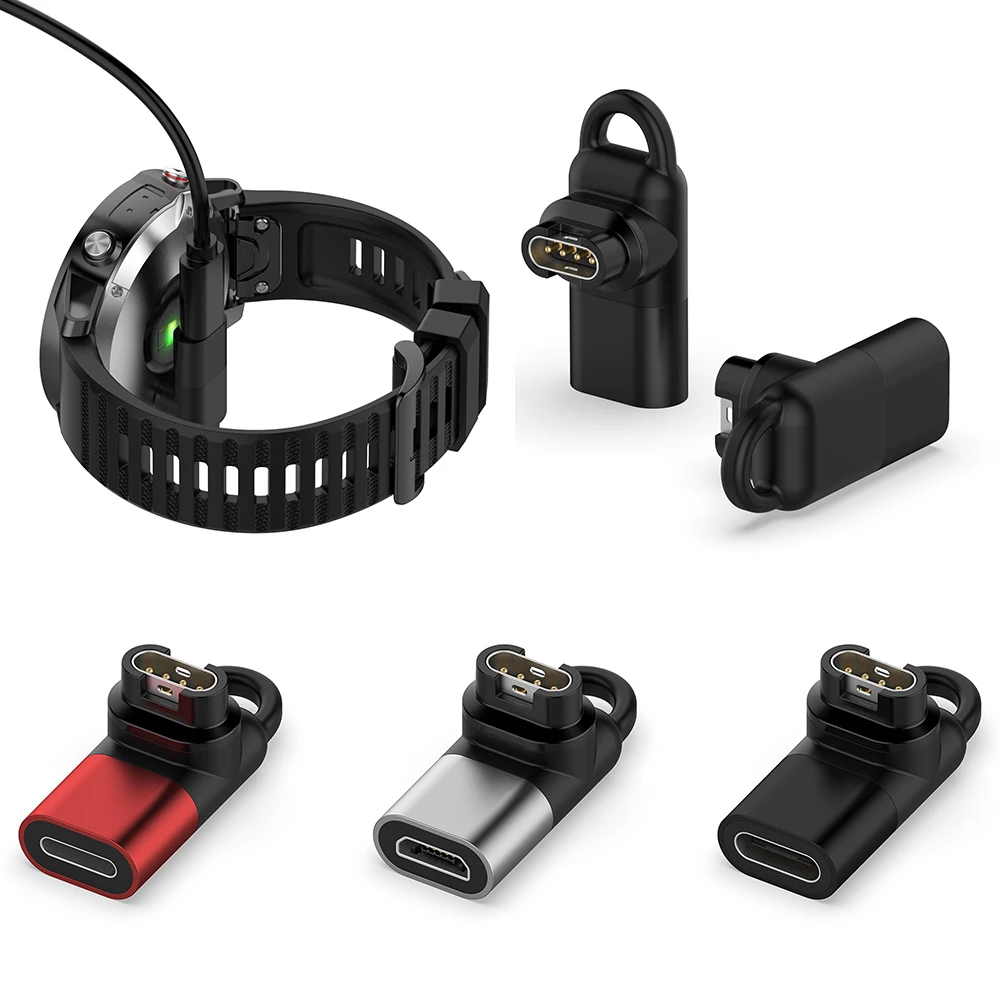 Charging Stand Garmin Fenix 7 7X 6 6X EPIX Type C Female to 4pin Charger Adapter Forerunner 255 Watch Charging Converter