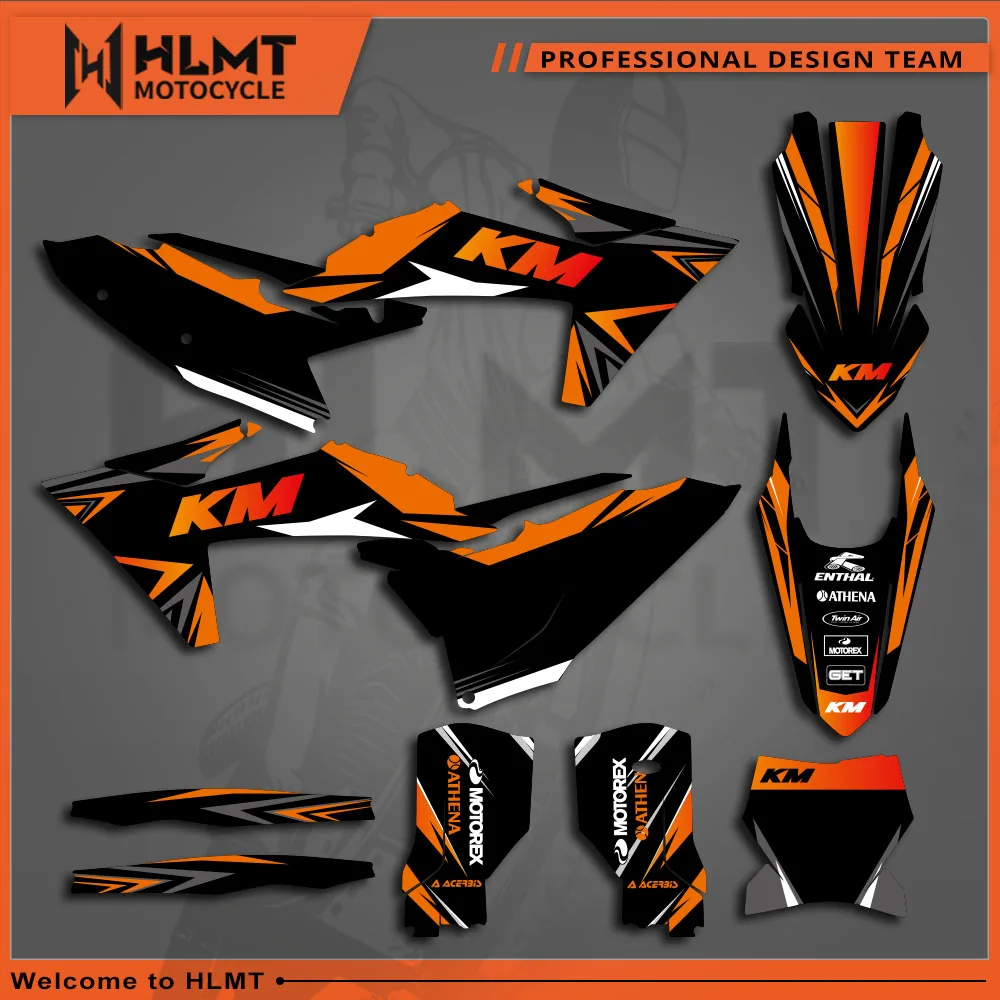 

Наклейки для графики HLMT Custom Team, Набор наклеек для KTM 2023-2025 SXF 2024-2026 EXC, наклейки на мотоцикл на заказ