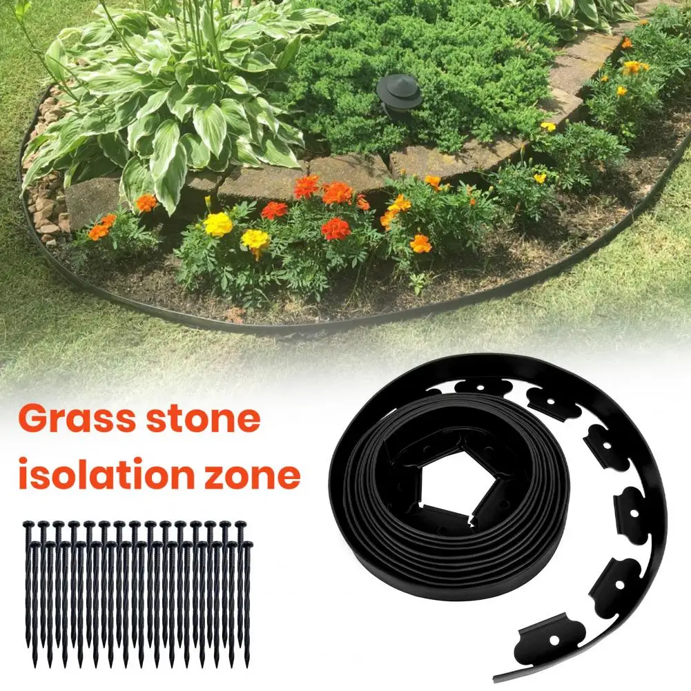 

5cmx10m Garden Edging Border 30 Stakes L-shaped Stone Grass Barrier Landscape Lawn Flower Bed Terrace Board Gardening Supplies