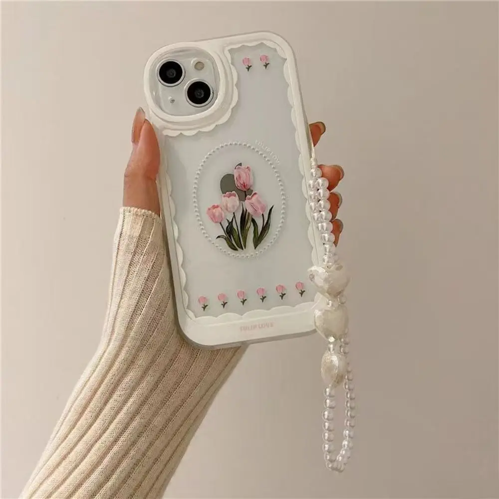 Tulip Flower Lanyard Phone Case Capa Alça de Mão Pulseira Cases Coréia Ins Iphone 13 11 Pro Max 12 xr x xs - Image 3