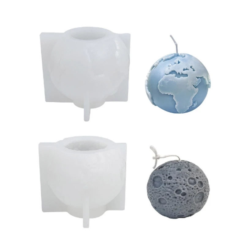 

Diy Earth Moon Silicone Mold Gypsum Mountain Handmade Soap Mould