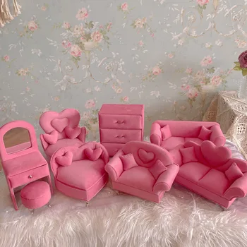 Set di Mobili in Miniatura per Casa delle Bambole, Decorazioni per Soggiorno Simulato per Barbie, Accessori per Giardino delle Fate