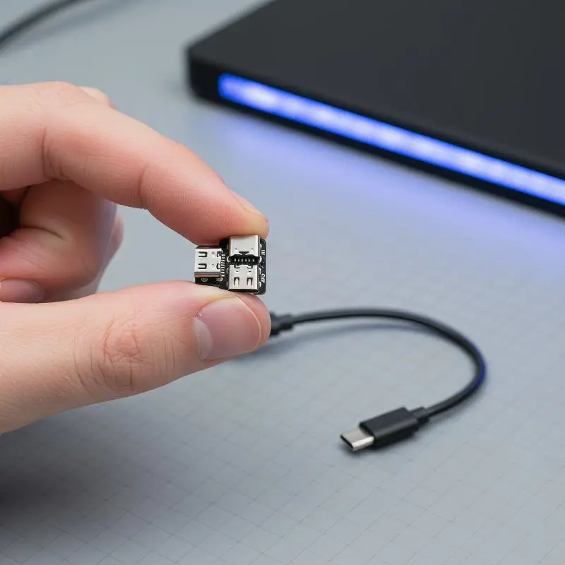 USB 타입 C 전원 분배기 어댑터 모듈 1입력 2출력, 책상에서 휴대폰 및 태블릿 동시 충전 가능