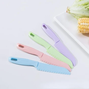 Coupe-dents de scie couteau à fruits en plastique couteau de cuisine sûr enfants Chef pour pain laitue couteaux de cuisine pour tout-petits couteaux d'office pour enfants 1
