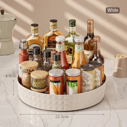 360° Rotating Non-Slip Kitchen & Cosmetic Storage Rack (Cream white)