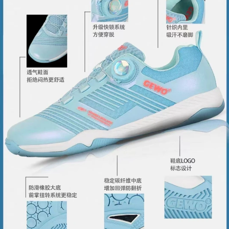 Hot Sale Badminton Shoes Men Women Quick Lacing Table Tennis Shoe Unisex Brand Designer Sport Sneakers Man
