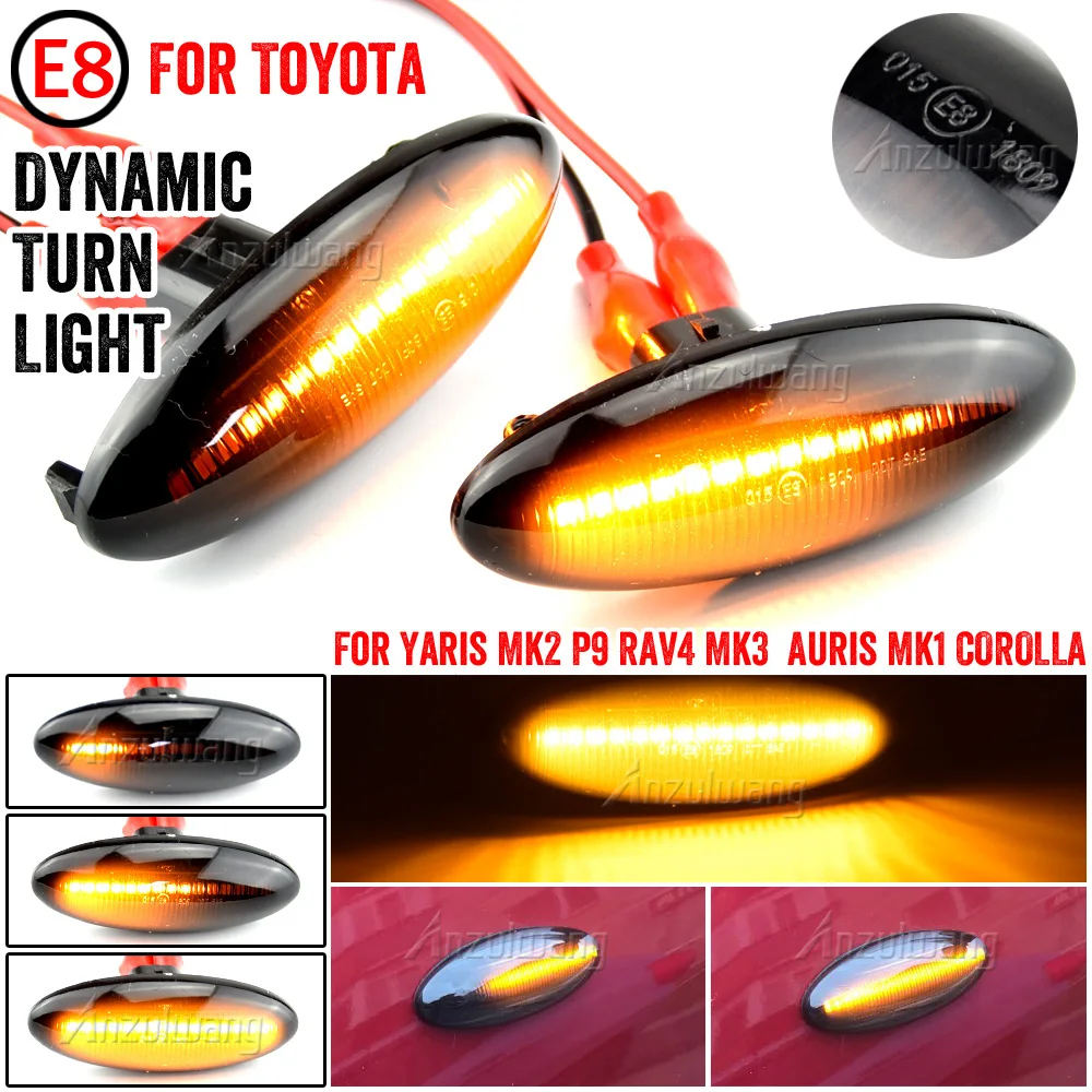 

LED Car Dynamic Blinker Sequential Lamp Side Marker Turn Signal Light For Toyota Yaris MK2 COROLLA Auris Mk1 E15 RAV4 Mk3