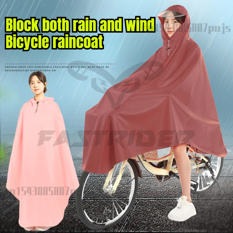 Bicycle Poncho Oxford Cloth Raincoat for Single Person Electric Bicycle Rainstorm Proof Adult Raincoat for Men Women