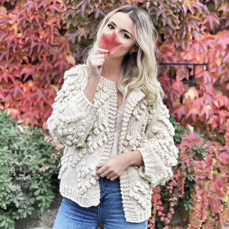 

TEELYNN Hand Knitted Sweater Women V Neck Long Sleeve Oversized Korean Cardigans Female Autumn Winter Sweaters 2022 Sueter Mujer