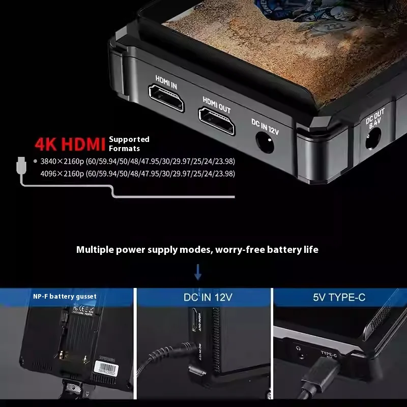 FEELWORLD FW568 PRO 6" Camera Field Monitor IPS FHD Screen 3D LUT 1200nit 4K Input DSLR Video Peaking