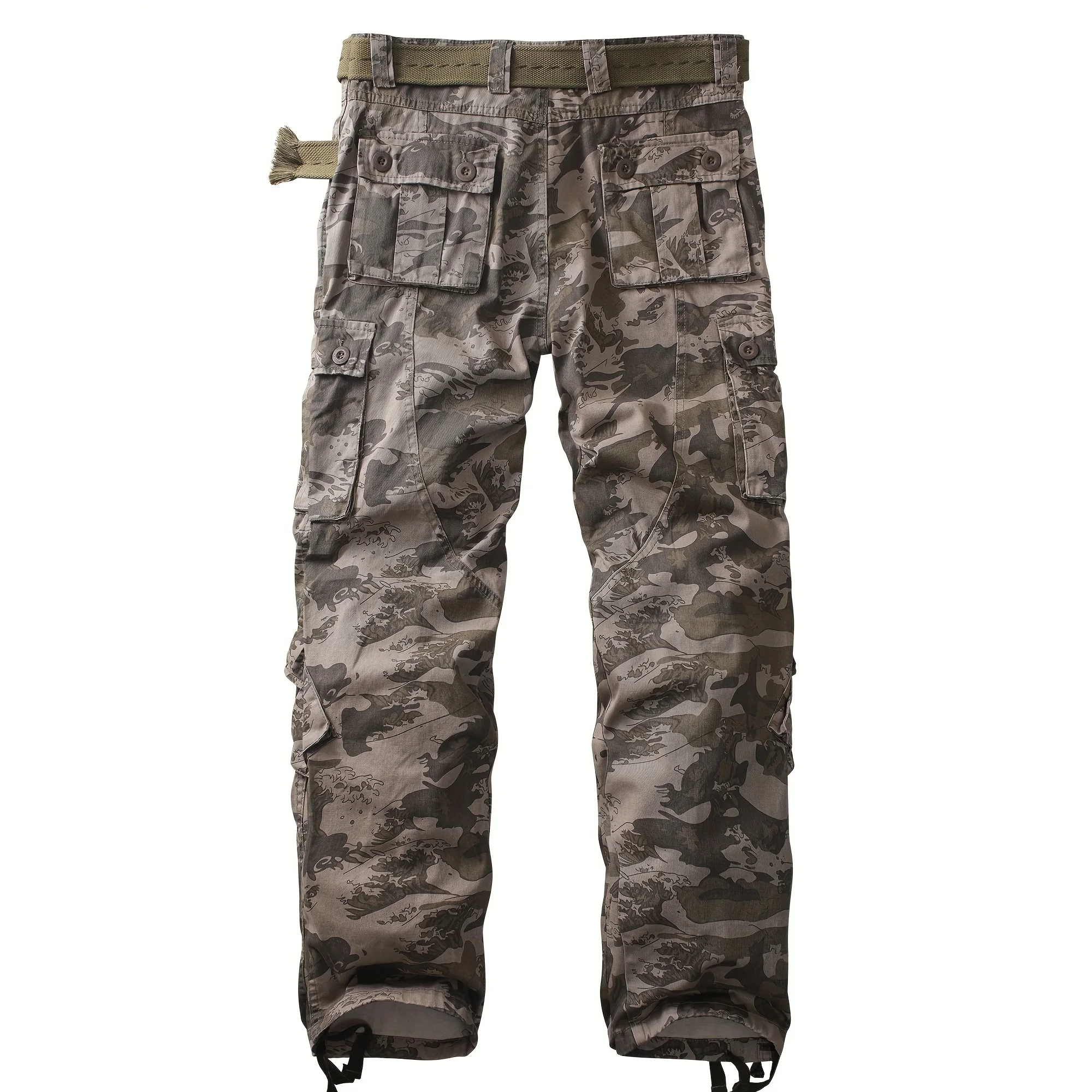 Men Combat Pants With Knee Pads Tactical Cargo Sport Trousers Camouflage Multicam Trekking Hunting Clothes（Not belt） 2