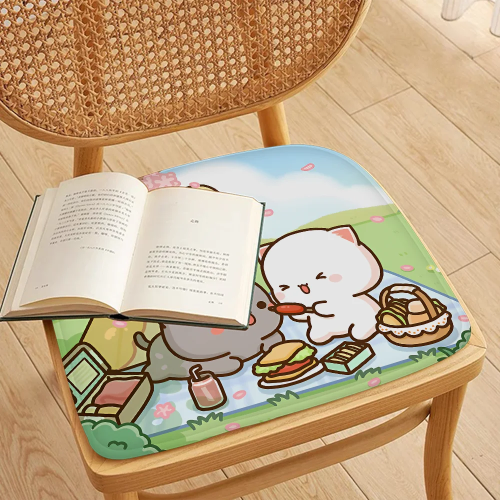 Peach and Goma  Four Seasons Fabric Cushion Non-slip Living Room Sofa Decor Students Stool Tatami Office Chair Mat Pad 6