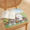 Peach and Goma  Four Seasons Fabric Cushion Non-slip Living Room Sofa Decor Students Stool Tatami Office Chair Mat Pad 6