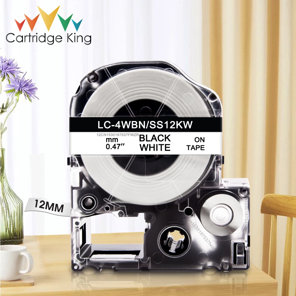 Label Tape 6/9/12mm Replace for Epson SS12KW SS9KW SS6KW ST12KW LK-4WBN Compatible for Espon LW-300 etc