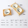 Pet Cat Dog Double Bowl Single Bowl Ceramic Bowl Bamboo Wooden Table Into A Kitten Skid Resistant Double Bowl Small Dog Food Bow 4