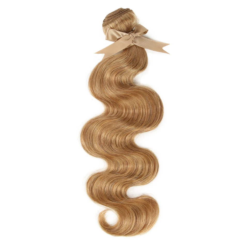Human Hair Bundles For Women 28 Inch Brown Remy Brazilian Hair Extensions Single Bundles Body Wave Blonde