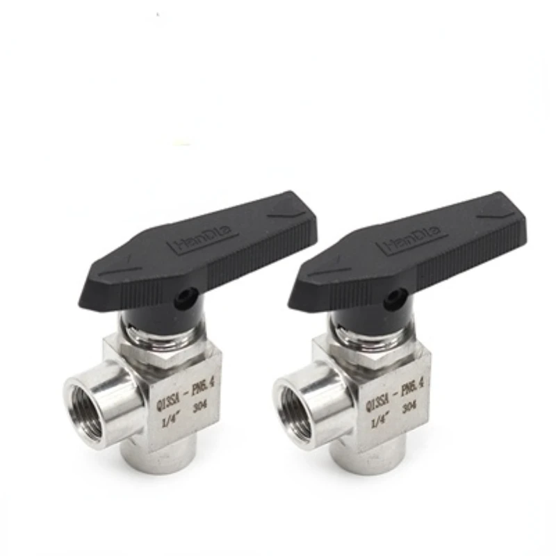 Ângulo Direito Ball Valve Fêmea Válvula de Esfera Rosca Alta Pressão 304 Aço Inoxidável