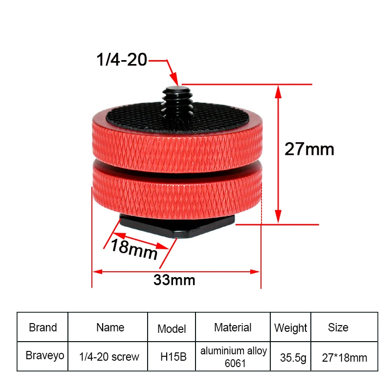 Double Layer Hot Shoe Photography Equipment Accessories 1/4 Live Streaming Tripod Accessories Camera Screw Flash Connection Base flash trigger camera flash adapter flash control part flash shoe cover flash tube replacement part flash protective case