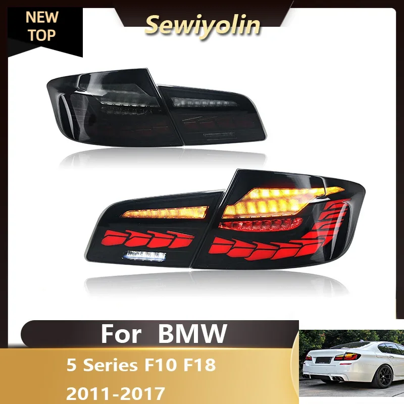 

Автомобильные детали, светодиодные задние фонари для BMW F10 F18 2011-2017 5 серии M5, подключи и работай, задние фонари, анимационный сигнал DRL, автомобильный