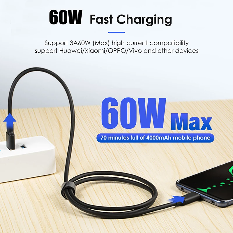 High-Speed USB 3.2 Gen 2 Type A to C Charging & Data Cable - Fast Charge, Multiple Lengths