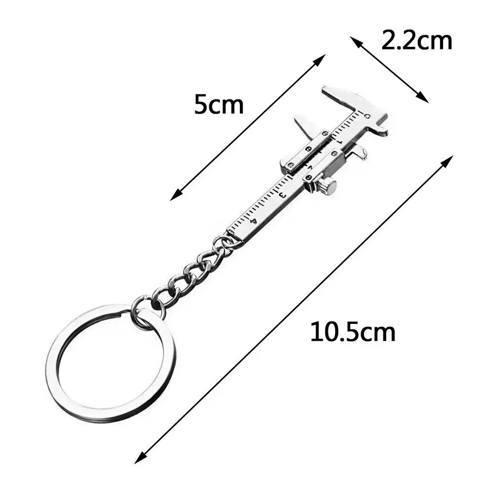 Fashion Car Key Mini Vernier Caliper Portable 0-40mm Keychain Measuring Gauging Tools Car Turbo Key Chain Ruler Caliper