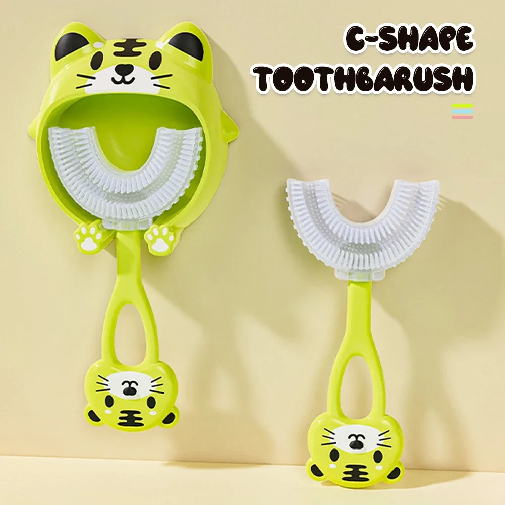 Children U-shaped Baby Toothbrush 360 Degree Children's Teeth Oral Care Cleaning Brush Soft Silicone Toothbrush Baby Items 2-12Y