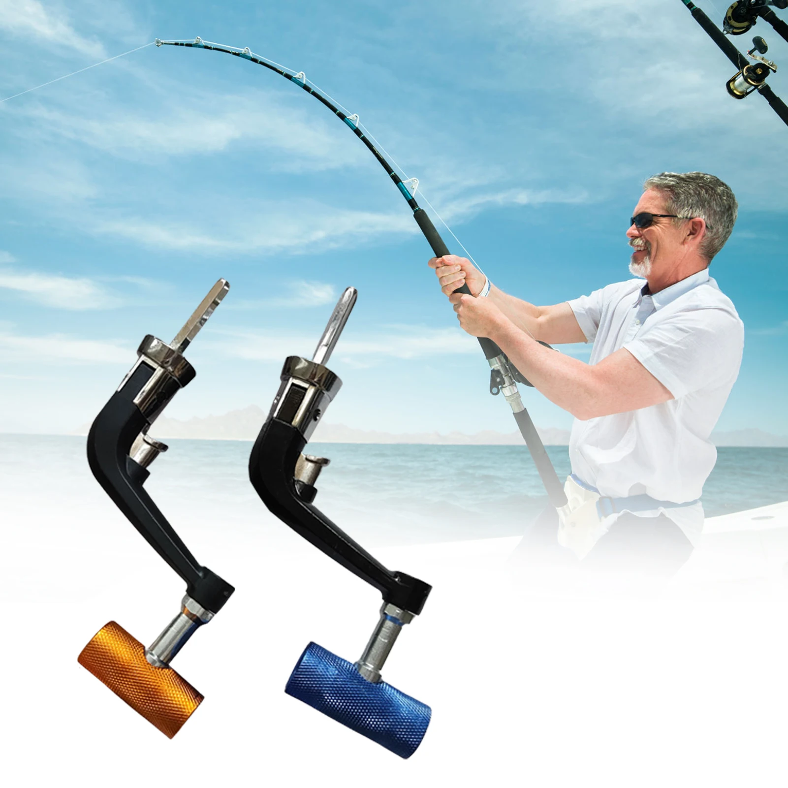 Fishing Spinning Reel Crank Handle Replacement Part Fishing Rotatable Grip  Knob Metal Fishing Tools Spinning Reel Handle
